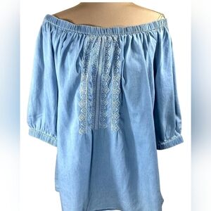 Women's Size 2X BLL New York Boho Off The Shoulder Blouse